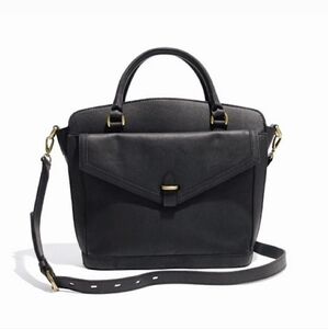 Madewell Black Leather Sloane Satchel Bag